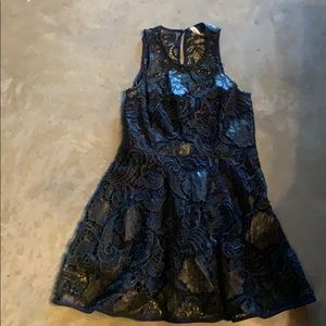 Lovers and Friends Leather and lace dress